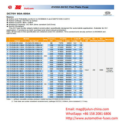 電気自動車のバッテリー保護用の10kA70VDCボックス式ファイューズ
