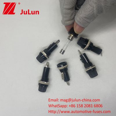 5*20mm 6X30mm ガラスの車用フューズホルダー 12mm 15A 125V 10A 250V