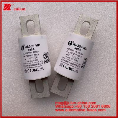 RS309-MD 400A 500VAC 200KA 500VDC 50KA AR 管状セラミック自動車ファイューズ ボルト設置 半導体保護