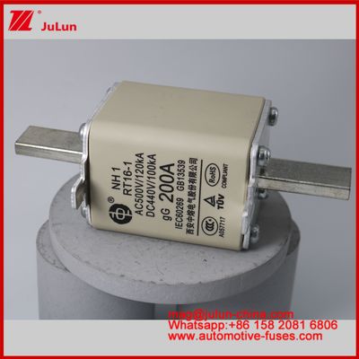 NH1 RT16-1 200A AC500V 120KA DC 440V 100KA 自動車 セラミック オートファイューズ 刃のマウント EV / HEV 車両 小型 高定位電流ショートサーキット保護