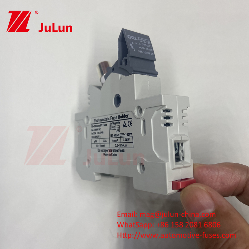 TUV DC ソーラーファイューズ ファイューズホルダー ボックスベース DNPVF1-32 ソーラーシステム保護 10x38MM 1000V GPV ファストブロー セラミック DINレール