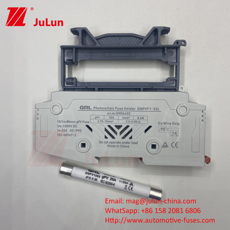 フューズ 1500vdc 20a DNPVF1-32L 太陽系 Pv フューズ 1500vdc 急速吹き セラミック DIN 鉄道 10x85MM 1500V 熱フューズ