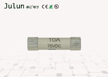 6x25mmの10a陶磁器のヒューズ銀の銅板の帽子が付いている75ボルトの高圧Dcのヒューズ