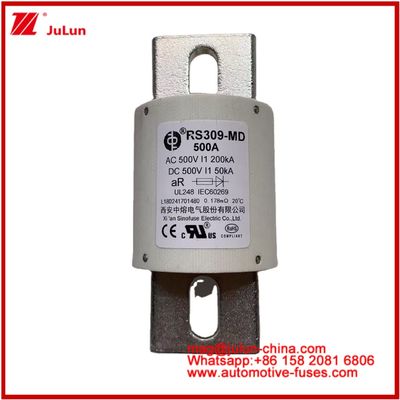 500VDC 200KA 500VAC 50KA AR 管状セラミック・高速ファイューズ ファイューズ RS309-MD 500A 電動自動車および電池システム用